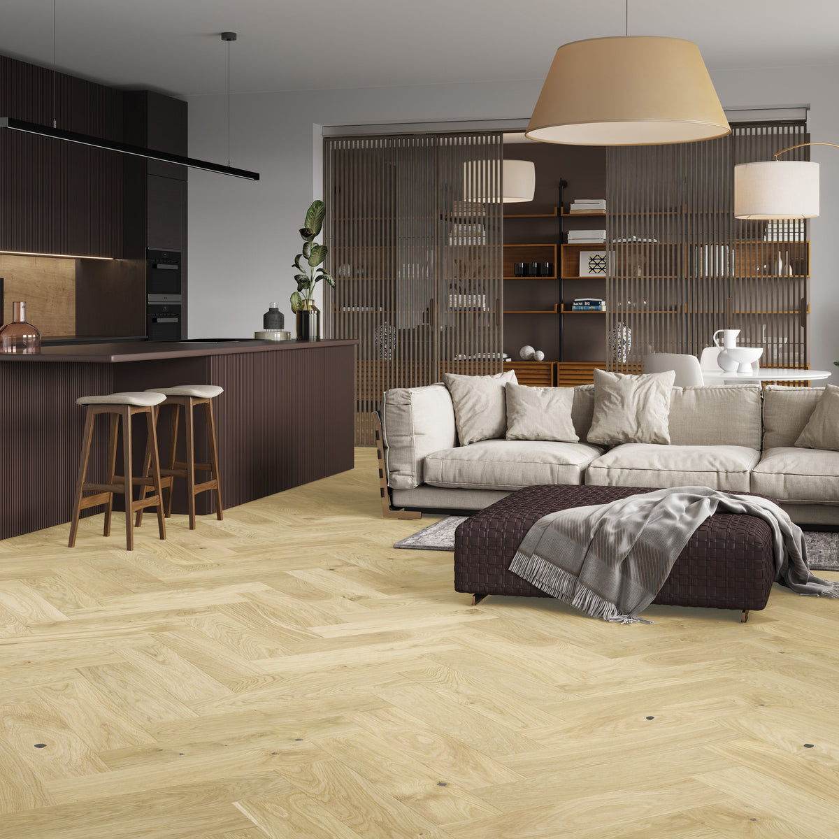 AR8496F Lune Ashton &amp; Rose Grande Herringbone (Bianco 180 mm)