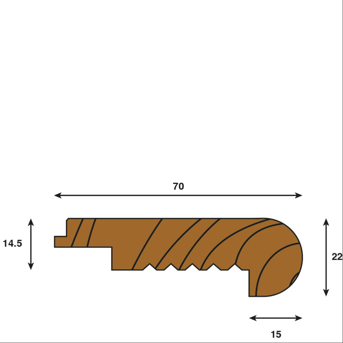 Bull Nosing 1m - Colour Matched