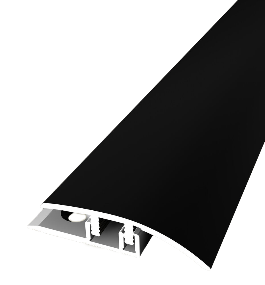 Pvc Coatd Ramp 3.5-6.5mm LVT Click Ramp profile - Black - Hardwoodfloorstore