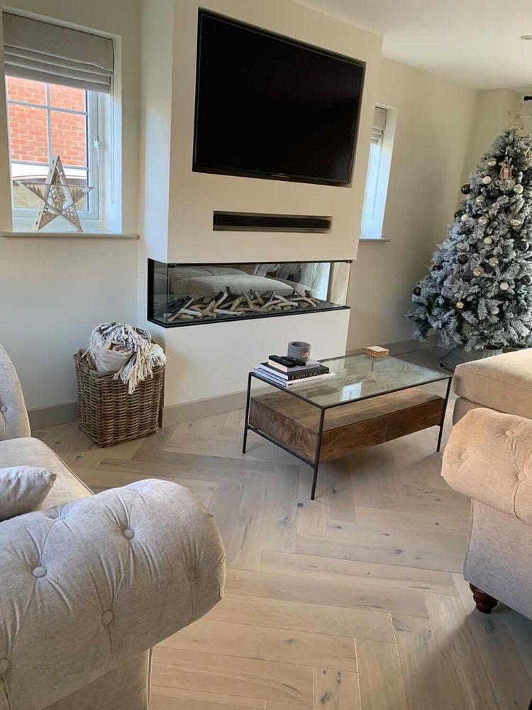 Luxury white rustic herringbone engineered wood flooring