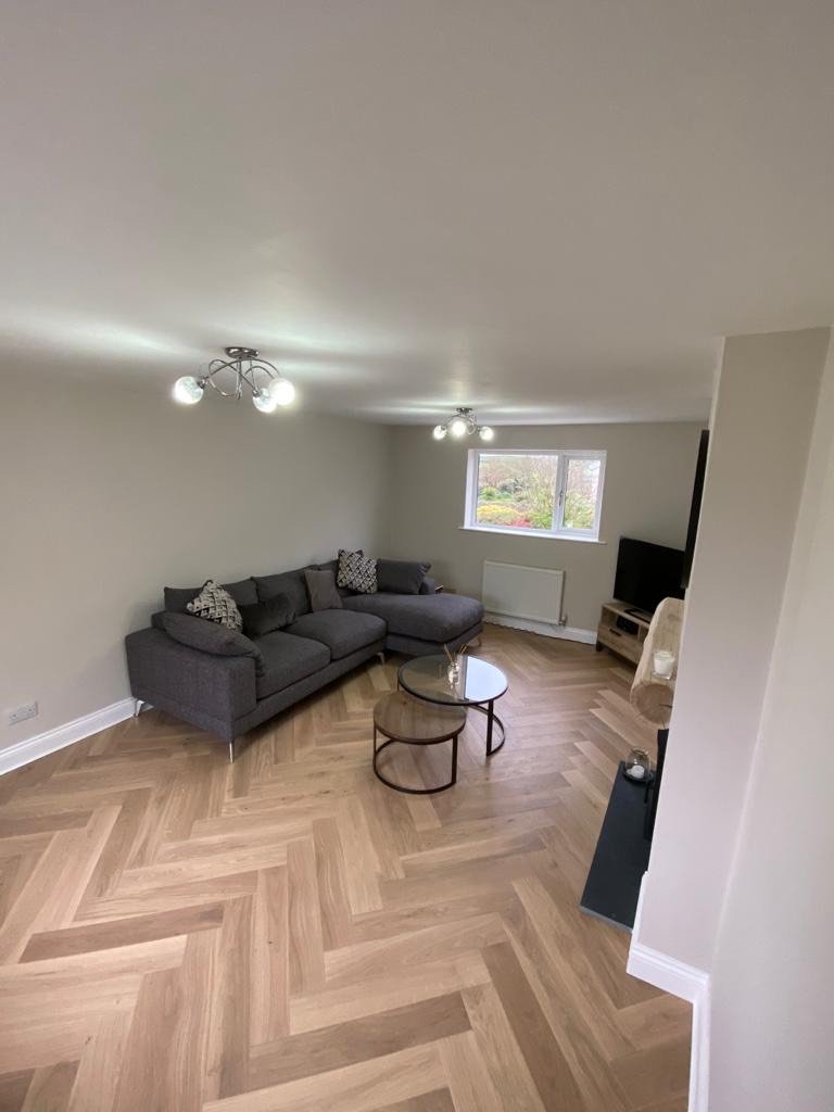 Natural herringbone engineered wood flooring