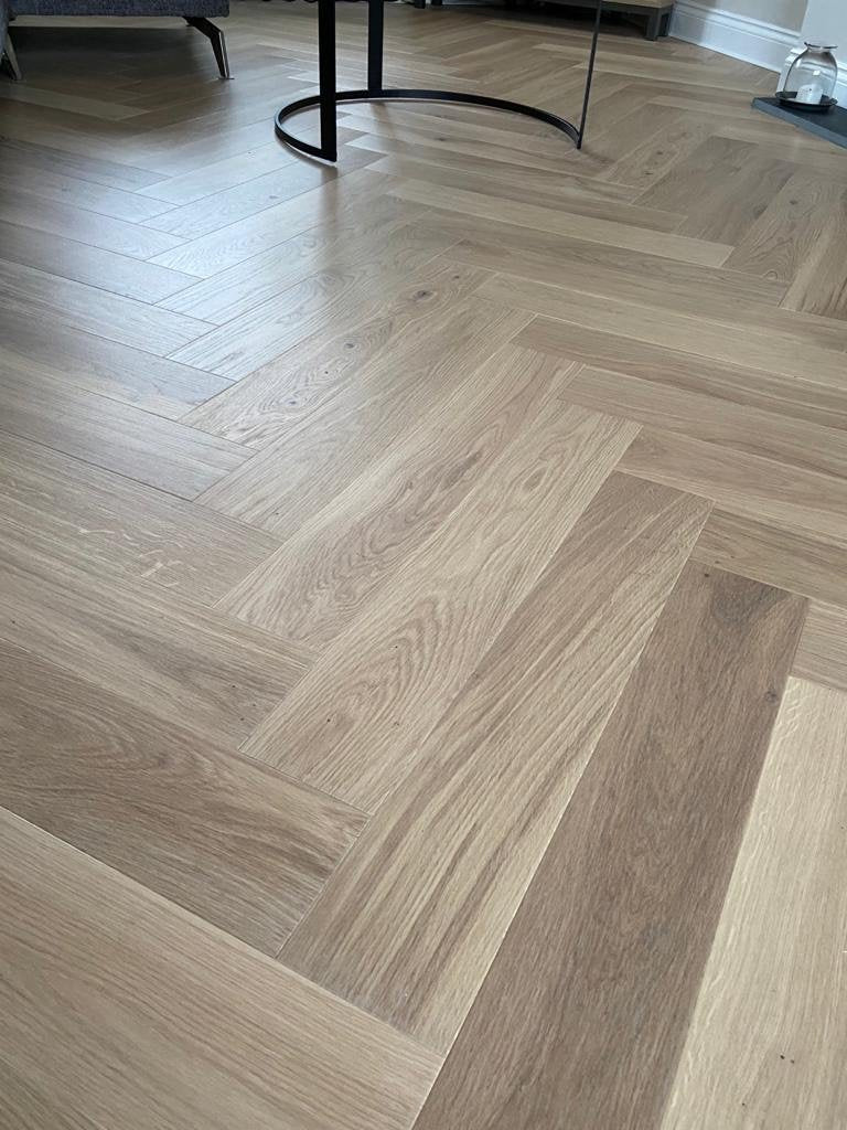 Natural herringbone engineered wood flooring