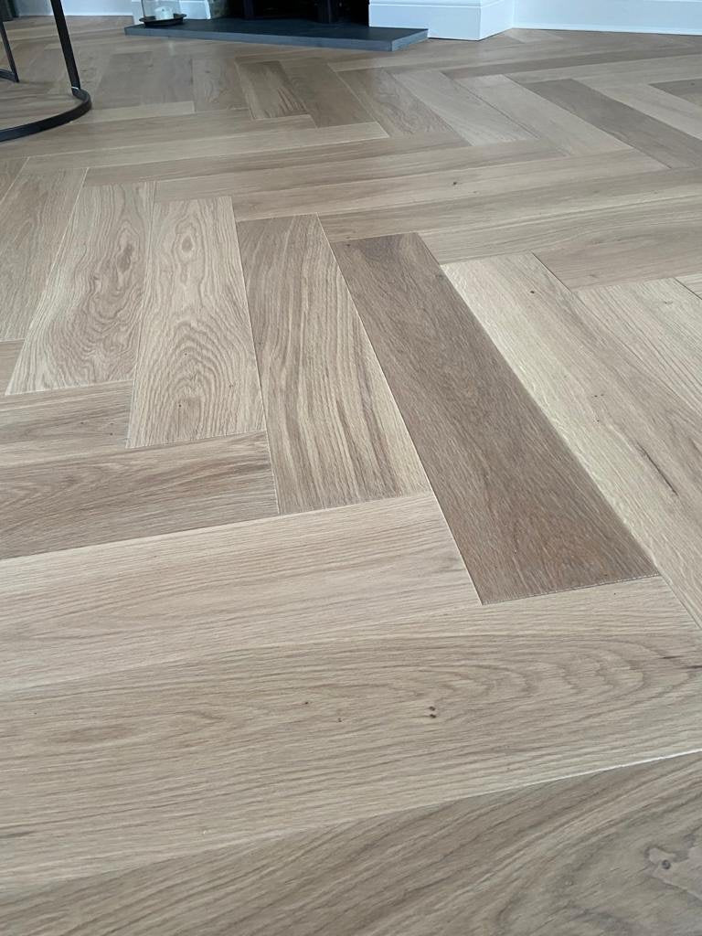 Natural herringbone engineered wood flooring