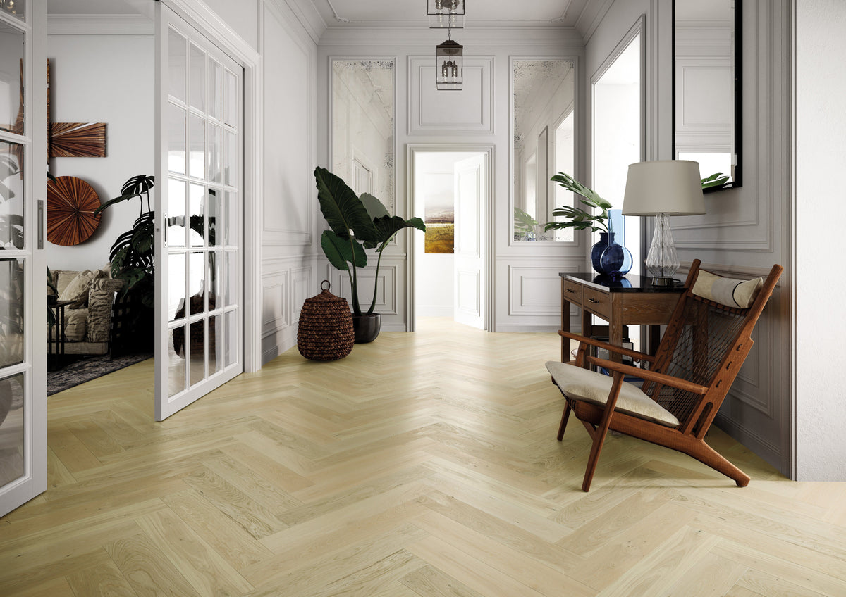 Natural herringbone engineered wood flooring